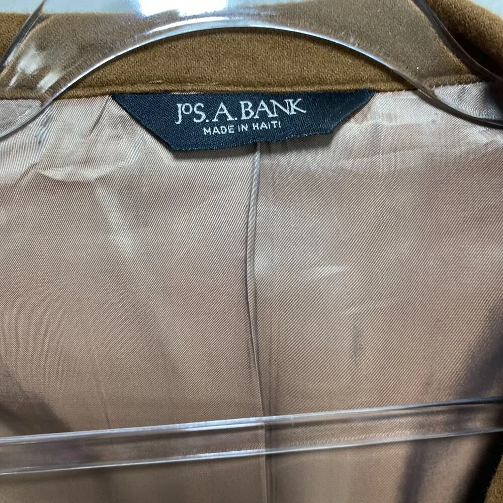 JoS A Bank Wool Cashmere Suit‎ Sport Coat Mens Tan Brown 46R Academia 2 Button